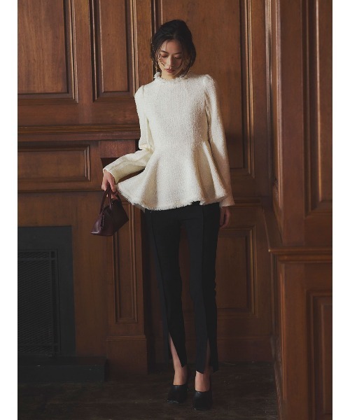 ツイードペプラムブラウス（シャツ/ブラウス）｜anuans（アニュアンス