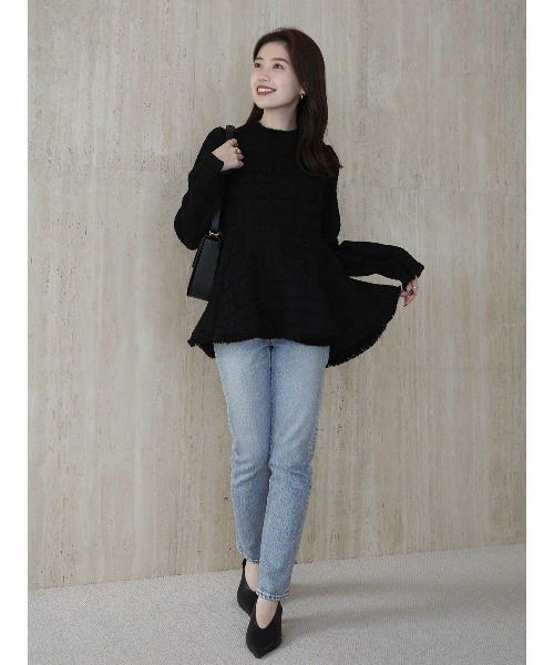 ツイードペプラムブラウス（シャツ/ブラウス）｜anuans（アニュアンス