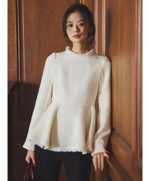 ツイードペプラムブラウス（シャツ/ブラウス）｜anuans（アニュアンス