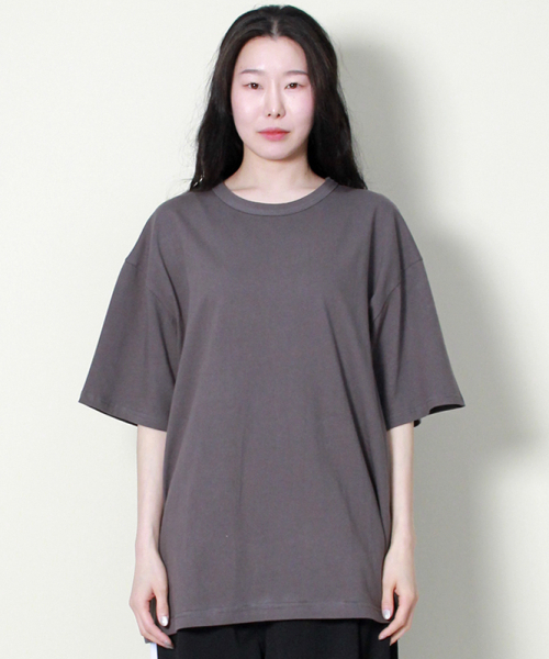 DEMARC(ドゥマーク)の「オーバーサイズ 無地 レイヤード 半袖Tシャツ チャコール(Tシャツ/カットソー・レディース・その他・MEDIUM/LARGE)」の6枚目の写真