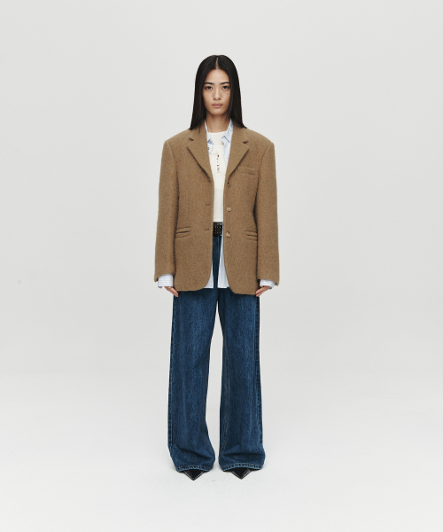 HEUTE(ホイテ)の「ALPACA SQUARE WOOL SINGLE JACKET (BEIGE)(その他アウター・レディース・その他・WM/WS)」の1枚目の写真