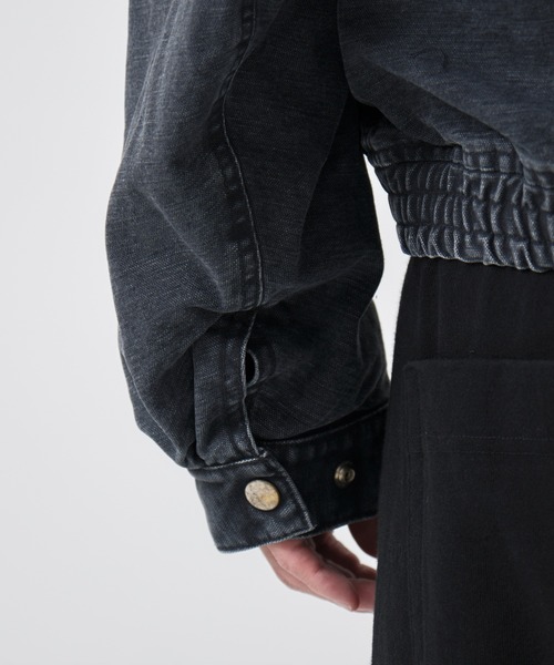 NVRFRGT(ネヴァーフォーゲット)の「別注 Leather collar utility jacket(ブルゾン・メンズ・ブラック/ベージュ・1/2/3)」の12枚目の写真