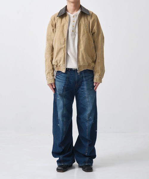 NVRFRGT(ネヴァーフォーゲット)の「別注 Leather collar utility jacket(ブルゾン・メンズ・ブラック/ベージュ・1/2/3)」の15枚目の写真