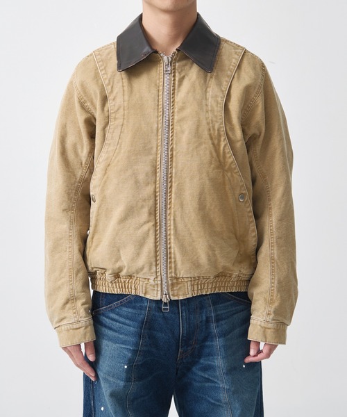 NVRFRGT(ネヴァーフォーゲット)の「別注 Leather collar utility jacket(ブルゾン・メンズ・ブラック/ベージュ・1/2/3)」の17枚目の写真