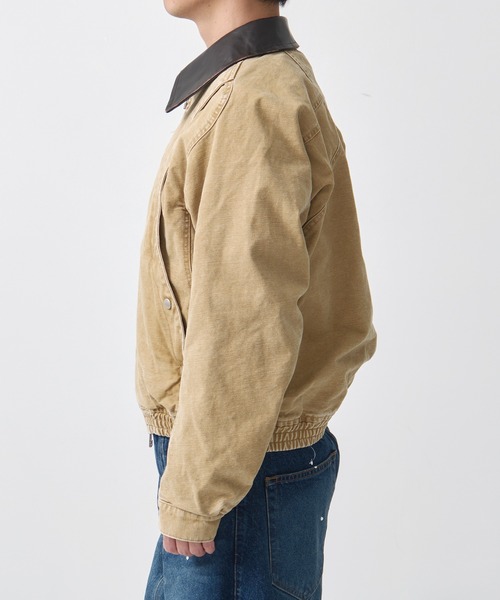 NVRFRGT(ネヴァーフォーゲット)の「別注 Leather collar utility jacket(ブルゾン・メンズ・ブラック/ベージュ・1/2/3)」の18枚目の写真