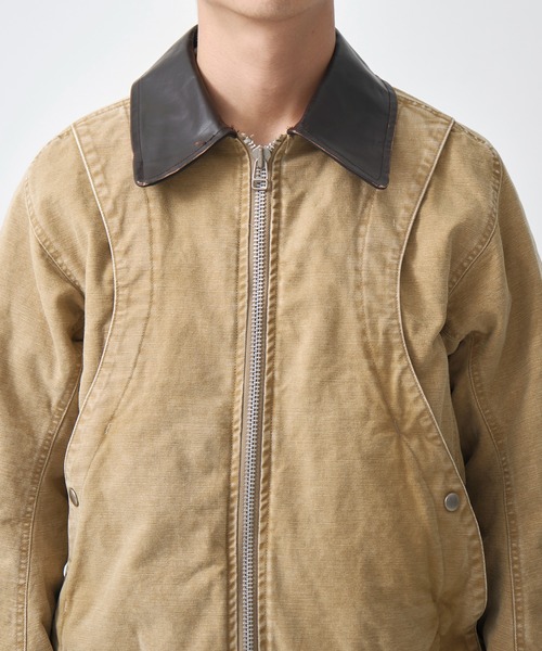 NVRFRGT(ネヴァーフォーゲット)の「別注 Leather collar utility jacket(ブルゾン・メンズ・ブラック/ベージュ・1/2/3)」の20枚目の写真