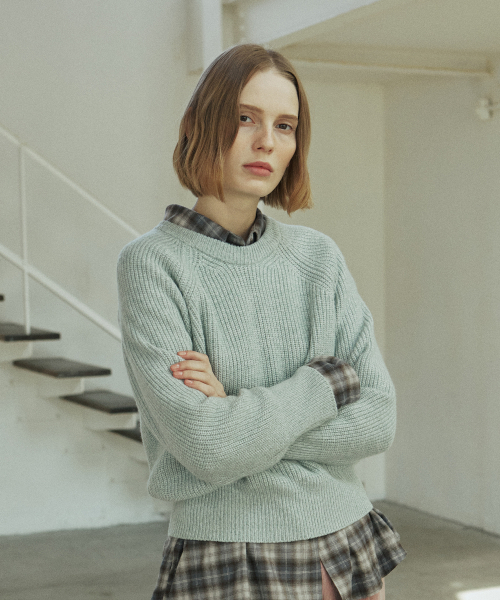 YUPPE（ヨッペ）の「MIX WOOL KNIT_MINT（ニット/セーター・レディース・その他・FREE）」の3枚目の写真