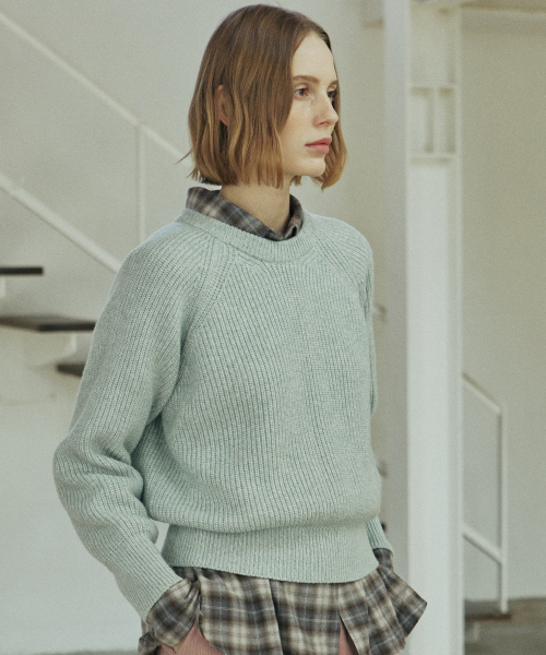 YUPPE（ヨッペ）の「MIX WOOL KNIT_MINT（ニット/セーター・レディース・その他・FREE）」の4枚目の写真