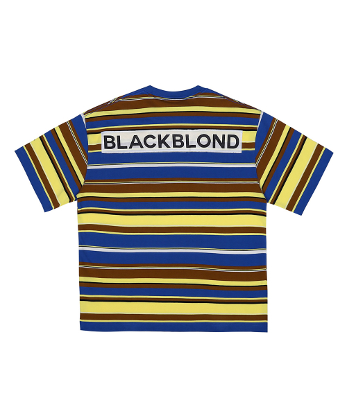 BLACK BLOND(ブラック ブロンド)の「ビビディ マルチストライプパッチロゴ 半袖Tシャツ (ブルー)(Tシャツ/カットソー・レディース・その他・MEDIUM/LARGE/X-LARGE)」の2枚目の写真