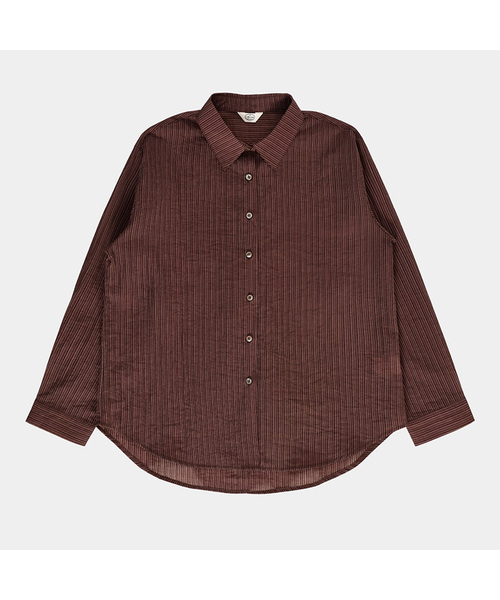 PIGMENT(ピグメント)の「ジャンクルアータムシャツ (PBE08F-WNBW003)(シャツ/ブラウス・レディース・ネイビー/ブラウン/ワイン/カーキ/アイボリー・FREE)」の1枚目の写真
