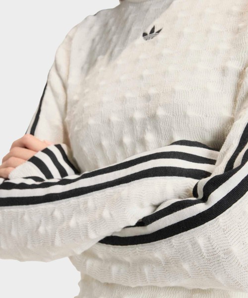 adidas（アディダス）の「アディダス オリジナルス スリム ソリッド スパイク ニット スウェットシャツ / トレーナー / アディダスオリジナルス adidas Originals（スウェット・レディース・ブラック/ホワイト・MEDIUM/SMALL/X-LARGE/XX-LARGE/LARGE/X-SMALL）」の8枚目の写真