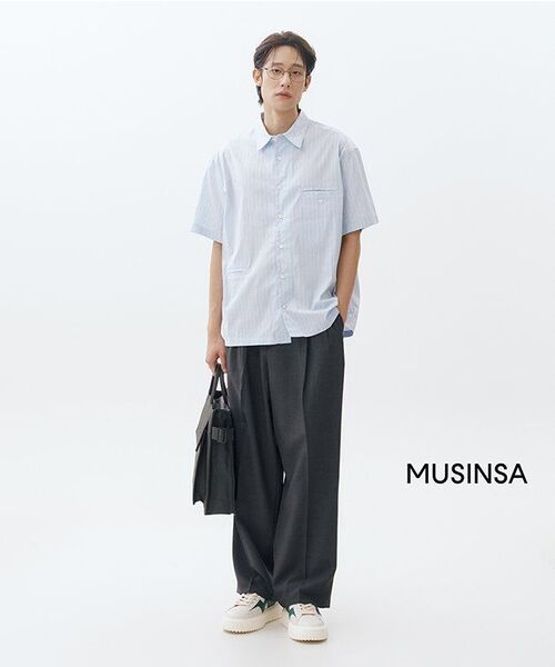 NOUN（ノウン）の「loosed shirts (stripe blue)（シャツ/ブラウス・メンズ・その他・1/2）」の4枚目の写真