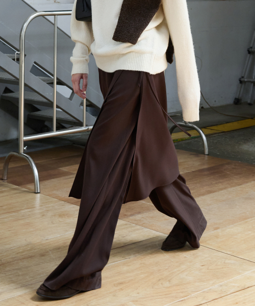 LEVAR(レバー)の「Whenever Wide Slacks - Walnut Brown(スラックス・レディース・その他・MEDIUM/SMALL)」の1枚目の写真