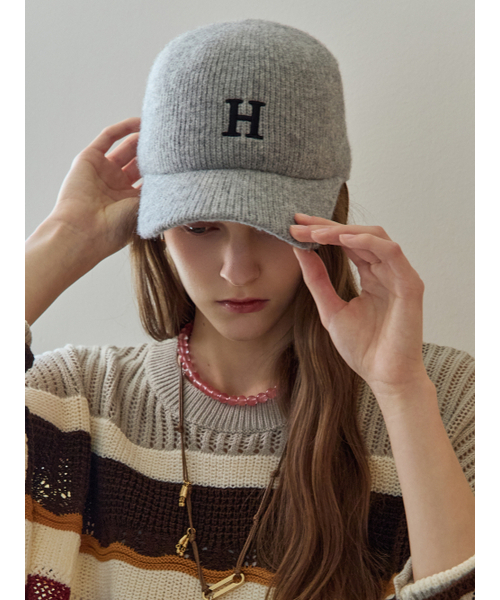 セール】Hイニシャル刺繍ストッパーニットキャップ（キャップ）｜MAXZA