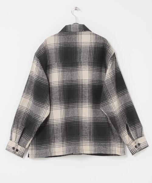 SENSE OF PLACE by URBAN RESEARCH(センスオブプレイスバイアーバンリサーチ)の「ブラッシュドヘビーネルチェックシャツ(シャツ/ブラウス・メンズ・ブラック/パープル/ブルー・LARGE/MEDIUM)」の14枚目の写真