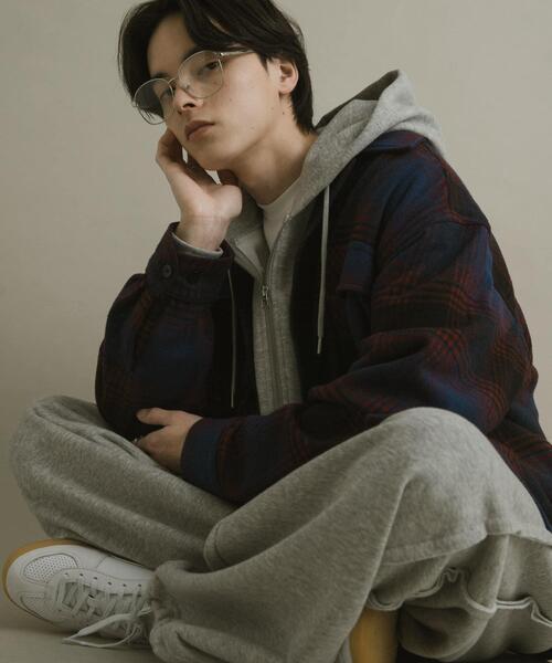 SENSE OF PLACE by URBAN RESEARCH(センスオブプレイスバイアーバンリサーチ)の「ブラッシュドヘビーネルチェックシャツ(シャツ/ブラウス・メンズ・ブラック/パープル/ブルー・LARGE/MEDIUM)」の18枚目の写真