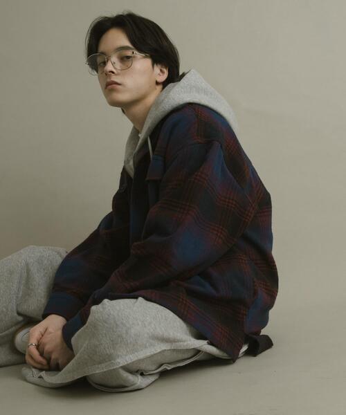 SENSE OF PLACE by URBAN RESEARCH(センスオブプレイスバイアーバンリサーチ)の「ブラッシュドヘビーネルチェックシャツ(シャツ/ブラウス・メンズ・ブラック/パープル/ブルー・LARGE/MEDIUM)」の20枚目の写真