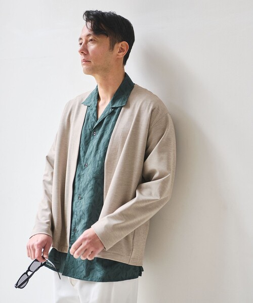 green label relaxing（グリーンレーベルリラクシング）の「CARREMAN イージー カーディガン（カーディガン/ボレロ・メンズ・ネイビー/ベージュ/ダークグレー・XL/L/M/S）」の7枚目の写真