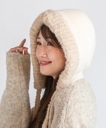 14+（イチヨンプラス）の「フードライクニット帽（ニットキャップ/ビーニー）」