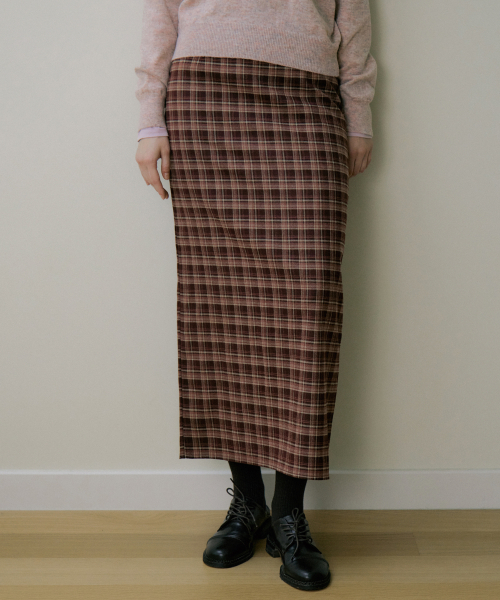 REORG(リオルグ)の「EOT SOFT CHECK MAXI SKIRT BUTTER WINE(スカート・レディース・その他・SMALL/MEDIUM/LARGE)」の1枚目の写真