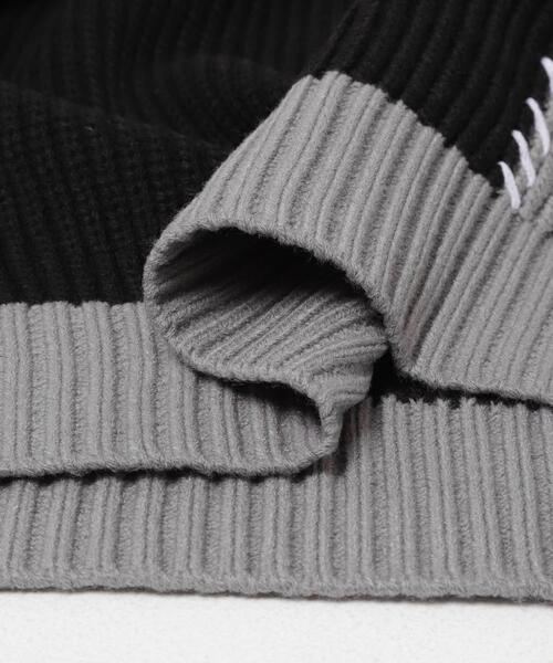 ITEMS URBANRESEARCH（アイテムズ アーバンリサーチ）の「ブランケットステッチ パッチワークニット（ニット/セーター・メンズ・ホワイト/ネイビー/ブラック・MEDIUM/LARGE）」の19枚目の写真