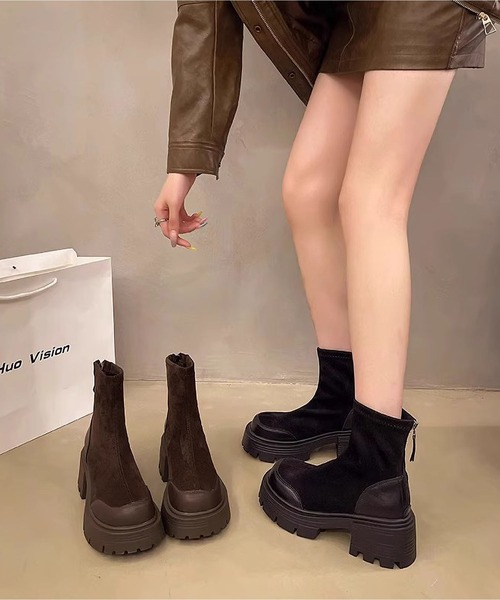 MAISON DE THERESE(メゾン ド テレーズ)の「厚底 スキニー ブーツ(ブーツ・レディース・ブラウン/ブラック・22.5cm/23cm/23.5cm/24cm)」の7枚目の写真
