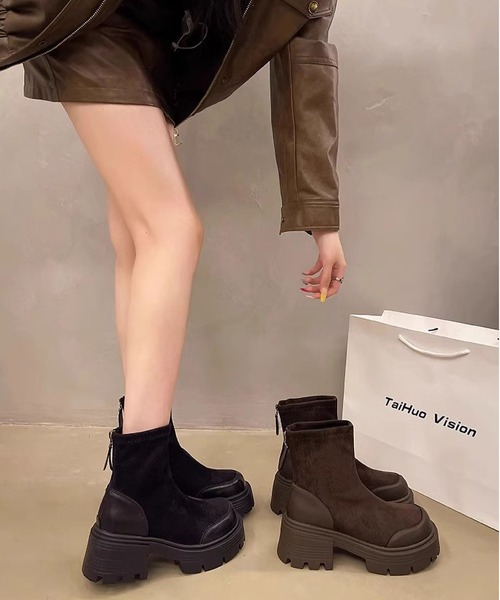 MAISON DE THERESE(メゾン ド テレーズ)の「厚底 スキニー ブーツ(ブーツ・レディース・ブラウン/ブラック・22.5cm/23cm/23.5cm/24cm)」の14枚目の写真