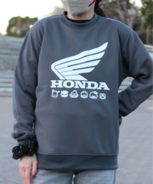 sanrio(サンリオ)の「【HONDA/ホンダ×Sanrio/サンリオ】HONDA×はぴだんぶい ダンボールニットスウェットクルー(スウェット・メンズ・スミクロ/オートミール/ブラック/サックスブルー・MEDIUM/LARGE)」の5枚目の写真