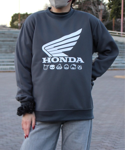 sanrio(サンリオ)の「【HONDA/ホンダ×Sanrio/サンリオ】HONDA×はぴだんぶい ダンボールニットスウェットクルー(スウェット・メンズ・スミクロ/オートミール/ブラック/サックスブルー・MEDIUM/LARGE)」の7枚目の写真