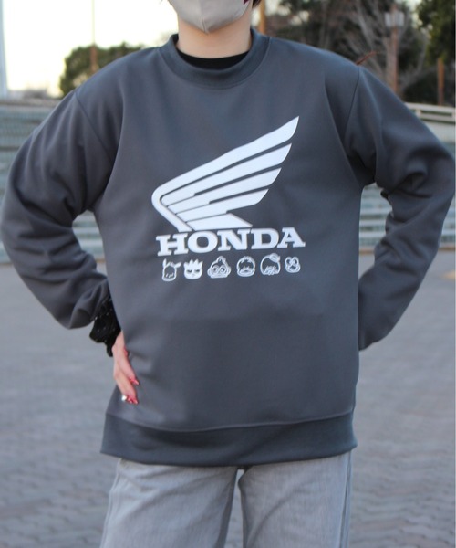 sanrio(サンリオ)の「【HONDA/ホンダ×Sanrio/サンリオ】HONDA×はぴだんぶい ダンボールニットスウェットクルー(スウェット・メンズ・スミクロ/オートミール/ブラック/サックスブルー・MEDIUM/LARGE)」の6枚目の写真