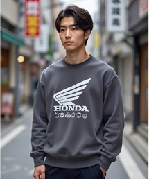 ALWAYS GOOD TIME（オルウェイズグッドタイム）の「【HONDA/ホンダ×Sanrio/サンリオ】HONDA×はぴだんぶい　ダンボールニットスウェットクルー/ユニセックス（スウェット）」