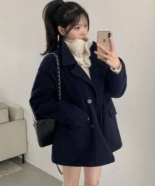 semplice(センプリチェ)の「ダッフルコート(ダッフルコート・レディース・ネイビー・F)」の13枚目の写真