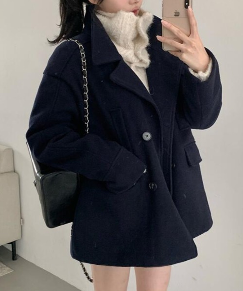 semplice(センプリチェ)の「ダッフルコート(ダッフルコート・レディース・ネイビー・F)」の2枚目の写真