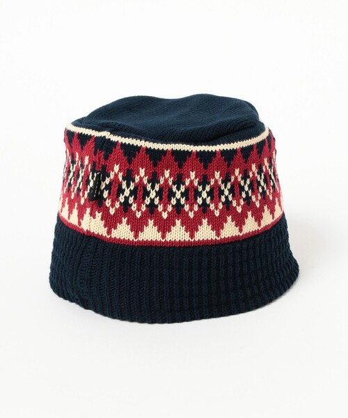 BEAMS（ビームス）の「ダイア ジャカード ニット バケットハット（ハット・メンズ・ブラウン/グレー/ネイビー・ONE SIZE）」の8枚目の写真