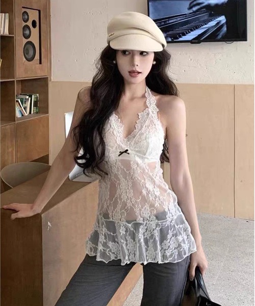 AsheKsha(アシクシャ)の「万能レースストラップトップ(キャミソール・レディース・ホワイト・M)」の3枚目の写真