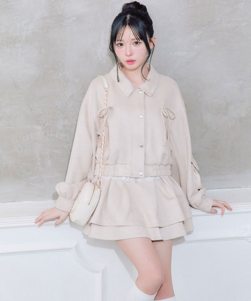 OLIVE des OLIVE（オリーブデオリーブ）の「spring color paletteブルゾン（ブルゾン・レディース・ブラウン/サックスブルー/ピンク・FREE）」の3枚目の写真