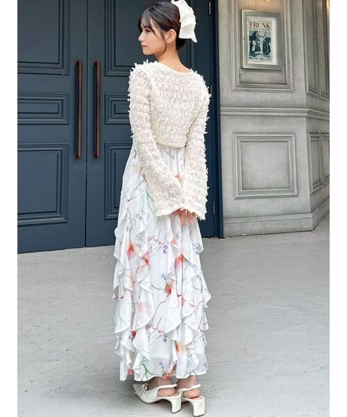 RESEXXY（リゼクシー）の「【memorif.】フラワーラッフルアンサンブルキャミワンピース（ワンピース・レディース・ホワイト/ブルー/オレンジ・FREE）」の4枚目の写真