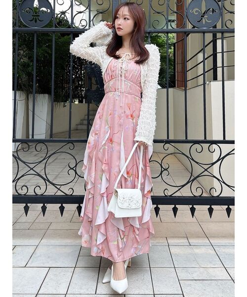 RESEXXY（リゼクシー）の「【memorif.】フラワーラッフルアンサンブルキャミワンピース（ワンピース・レディース・ホワイト/ブルー/オレンジ・FREE）」の10枚目の写真