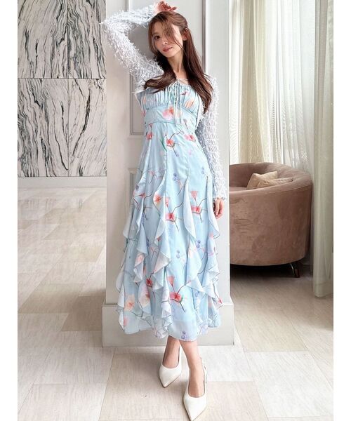 RESEXXY（リゼクシー）の「【memorif.】フラワーラッフルアンサンブルキャミワンピース（ワンピース・レディース・ホワイト/ブルー/オレンジ・FREE）」の15枚目の写真