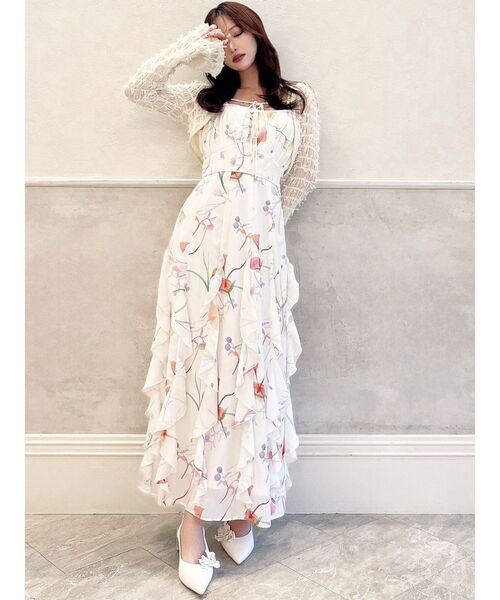 RESEXXY（リゼクシー）の「【memorif.】フラワーラッフルアンサンブルキャミワンピース（ワンピース・レディース・ホワイト/ブルー/オレンジ・FREE）」の19枚目の写真