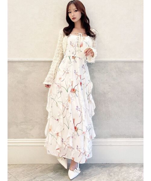 RESEXXY（リゼクシー）の「【memorif.】フラワーラッフルアンサンブルキャミワンピース（ワンピース・レディース・ホワイト/ブルー/オレンジ・FREE）」の20枚目の写真