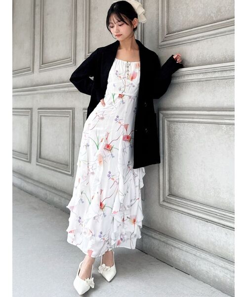 RESEXXY（リゼクシー）の「【memorif.】フラワーラッフルアンサンブルキャミワンピース（ワンピース・レディース・ホワイト/ブルー/オレンジ・FREE）」の22枚目の写真