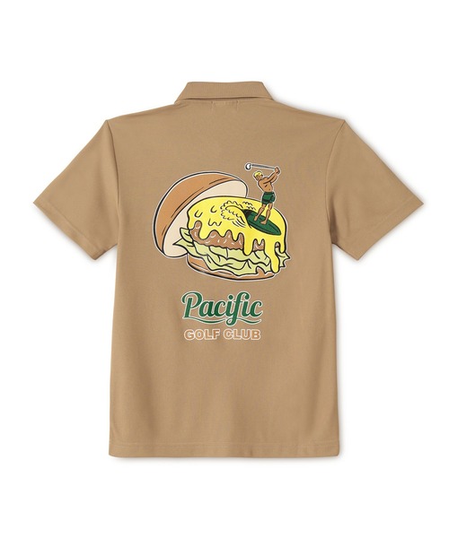 Pacific GOLF CLUB（パシフィックゴルフクラブ）の「【MEN】GOLF & HAMBURGER POLO SHIRT（ポロシャツ・メンズ・ホワイト/サンドベージュ/ブラック/オリーブ・S/M/L/XL）」の3枚目の写真