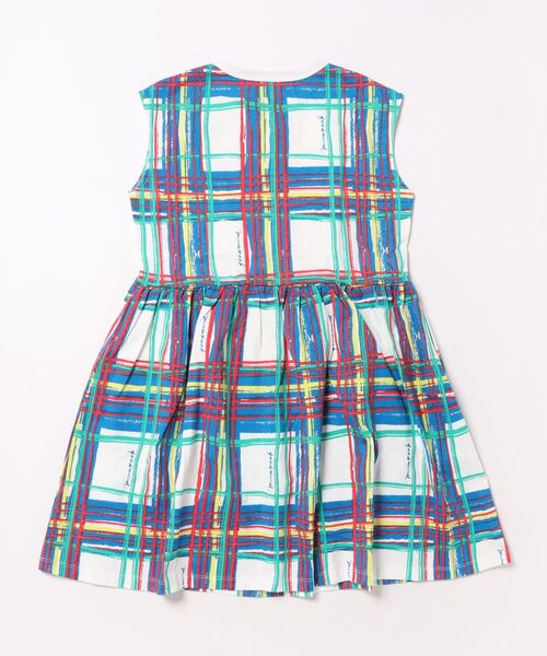 maarook（マルーク）の「ブラッシュチェックPT天竺ワンピース（ワンピース・キッズ・ブルー・150cm/140cm）」の2枚目の写真