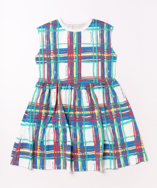 maarook（マルーク）の「ブラッシュチェックPT天竺ワンピース（ワンピース・キッズ・ブルー・150cm/140cm）」の12枚目の写真