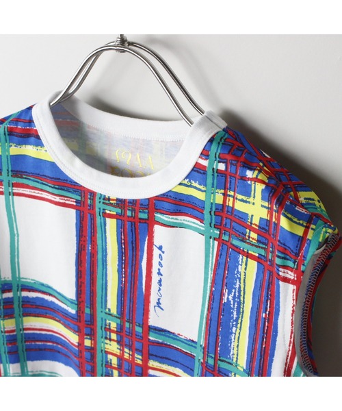 maarook（マルーク）の「ブラッシュチェックPT天竺ワンピース（ワンピース・キッズ・ブルー・150cm/140cm）」の6枚目の写真