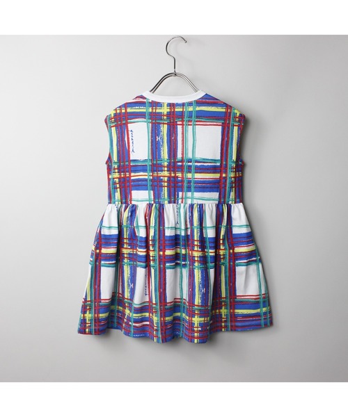 maarook（マルーク）の「ブラッシュチェックPT天竺ワンピース（ワンピース・キッズ・ブルー・150cm/140cm）」の10枚目の写真