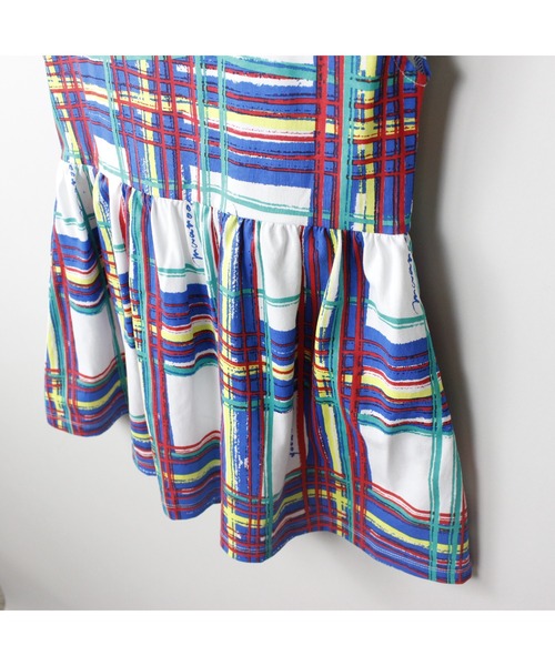 maarook（マルーク）の「ブラッシュチェックPT天竺ワンピース（ワンピース・キッズ・ブルー・150cm/140cm）」の11枚目の写真