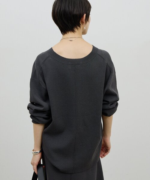 GALLARDAGALANTE(ガリャルダガランテ)の「【セットアップ対応】Vニット(ニット/セーター・レディース・グレイッシュベージュ/チャコールグレー・FREE)」の5枚目の写真