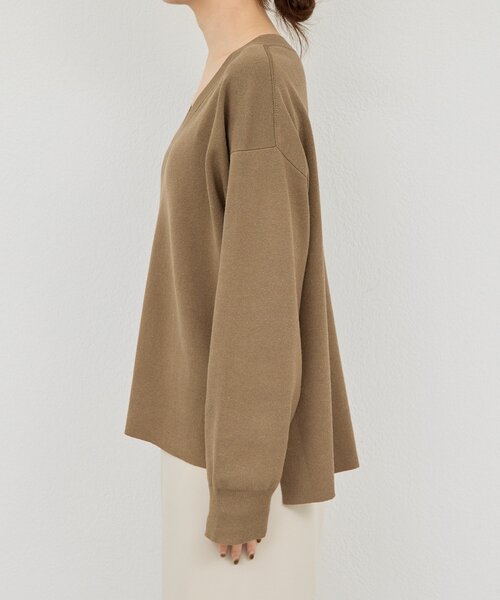 GALLARDAGALANTE(ガリャルダガランテ)の「【セットアップ対応】Vニット(ニット/セーター・レディース・グレイッシュベージュ/チャコールグレー・FREE)」の17枚目の写真